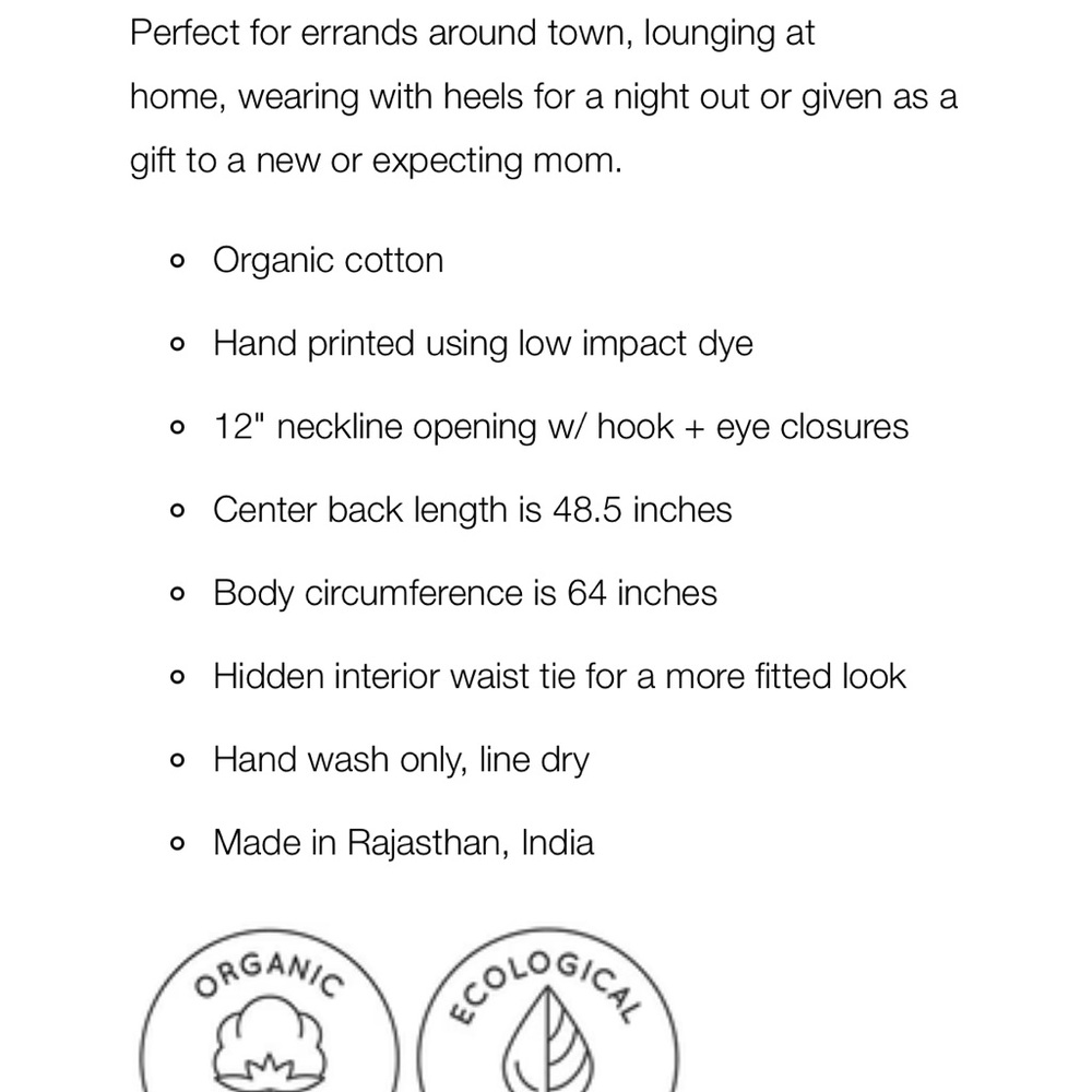 Emerson Fry Moss Organic Caftan OS - Picture 9 of 9